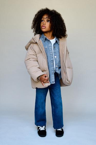 WATER-REPELLENT HOODED PUFFER COAT - Beige by Zara