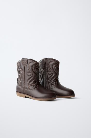 EMBROIDERED COWBOY BOOTS - Brown by Zara