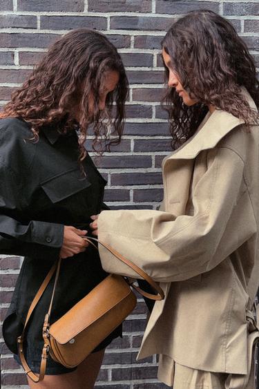 POPLIN SHIRT WITH BELT - Black by Zara