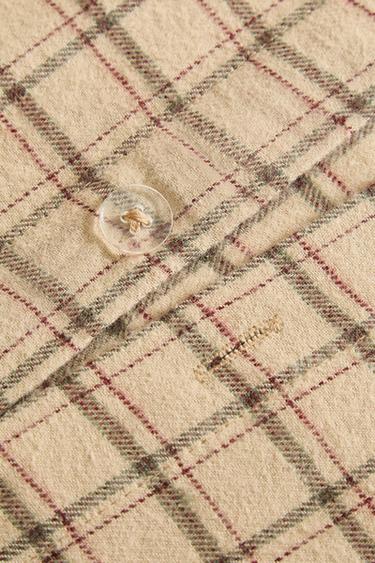 CHECK FLANNEL DUVET COVER - Beige by Zara