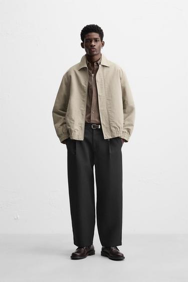 COTTON - LINEN BLEND JACKET - Light grey by Zara - Image 0
