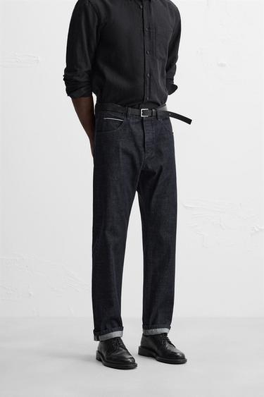 SELVEDGE STRAIGHT-LEG JEANS - Indigo by Zara
