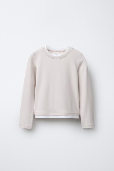 DOUBLE T-SHIRT WITH MODAL - Ecru by Zara