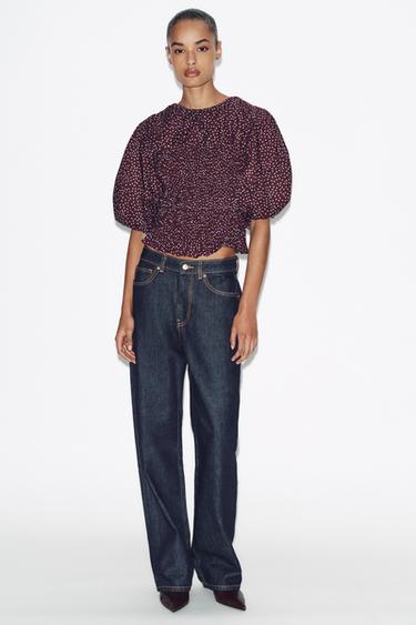 POLKA DOT BLOUSE WITH GLOBE SLEEVES - Multicoloured by Zara