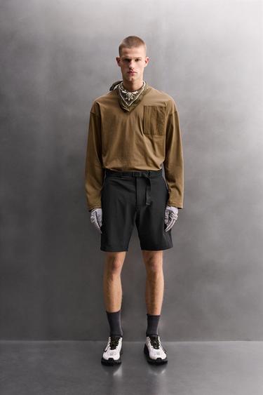 TECHNICAL CARGO BERMUDA SHORTS - Black by Zara