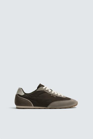 RETRO-STYLE TRAINERS - Khaki Green by Zara