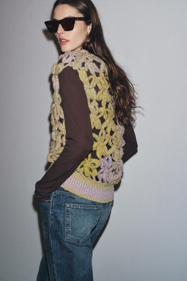 GRADUATED CROCHET KNIT VEST TOP - Multicoloured by Zara - Image 0