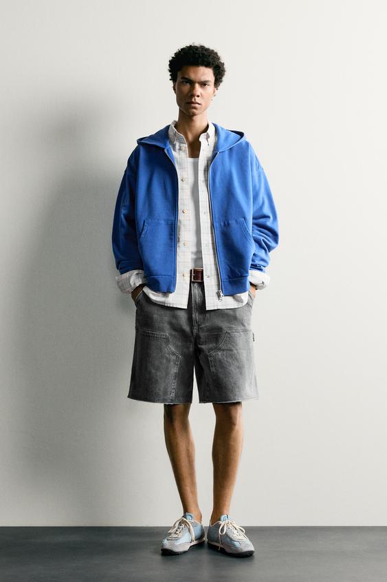 RELAXED FIT CARPENTER BERMUDA SHORTS - Dark grey by Zara - Image 0