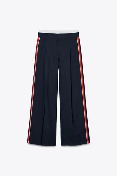BOXER TROUSERS WITH SIDE STRIPES - Navy blue by Zara - Image 0