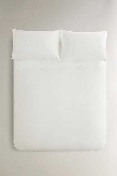 PERCALE DUVET COVER (500 THREAD COUNT) - White by Zara