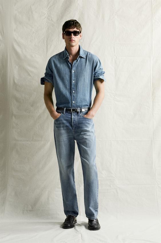 REGULAR FIT DENIM SHIRT - Light blue by Zara - Image 0