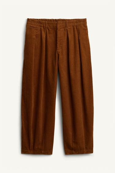 LIMITED EDITION CORDUROY SUIT TROUSERS - Brown by Zara
