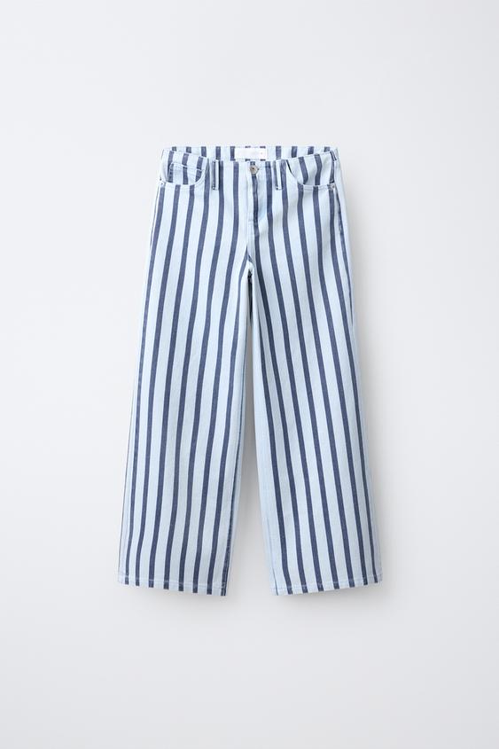 WIDE-LEG JEANS WITH BELT LOOPS - striped by Zara - Image 0