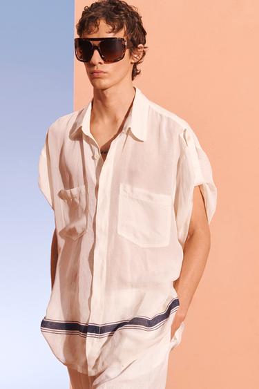 STRPPD SHRT - Blue/White by Zara