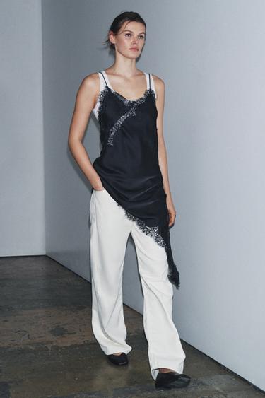 ASYMMETRIC LACE DRESS ZW COLLECTION - Blue by Zara