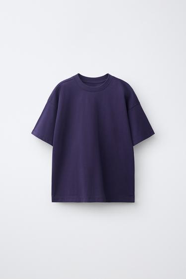 PLAIN T-SHIRT - Dark plum by Zara