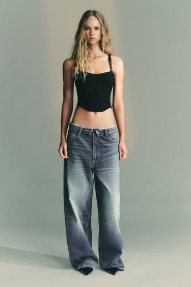 JACQUARD CORSETRY TOP - Black by Zara