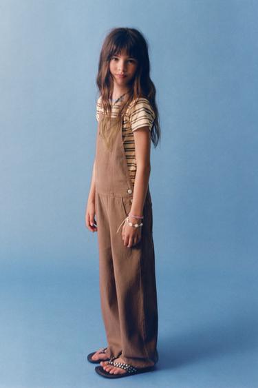 LINEN BLEND JUMPSUIT - Caramel by Zara