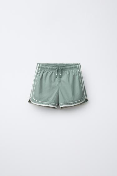 2-6 YEARS / CONTRAST STRIPE SWIM SHORTS - Green by Zara