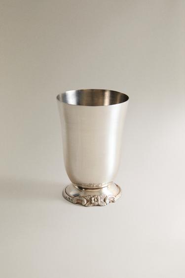 METAL TOOTHBRUSH TUMBLER - Silver by Zara