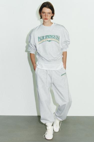 COTTON SLOGAN SWEATSHIRT - Grey marl by Zara