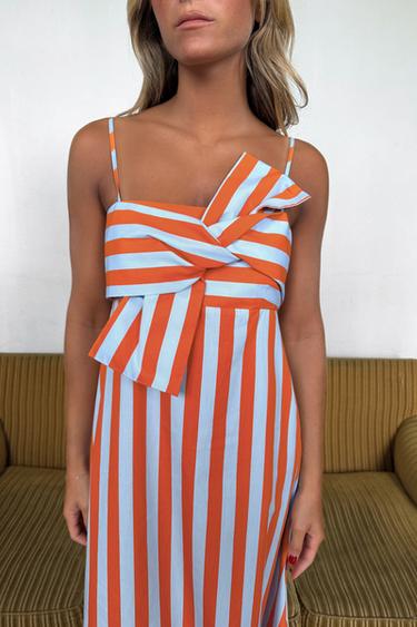 STRIPED KNOT DRESS - striped by Zara