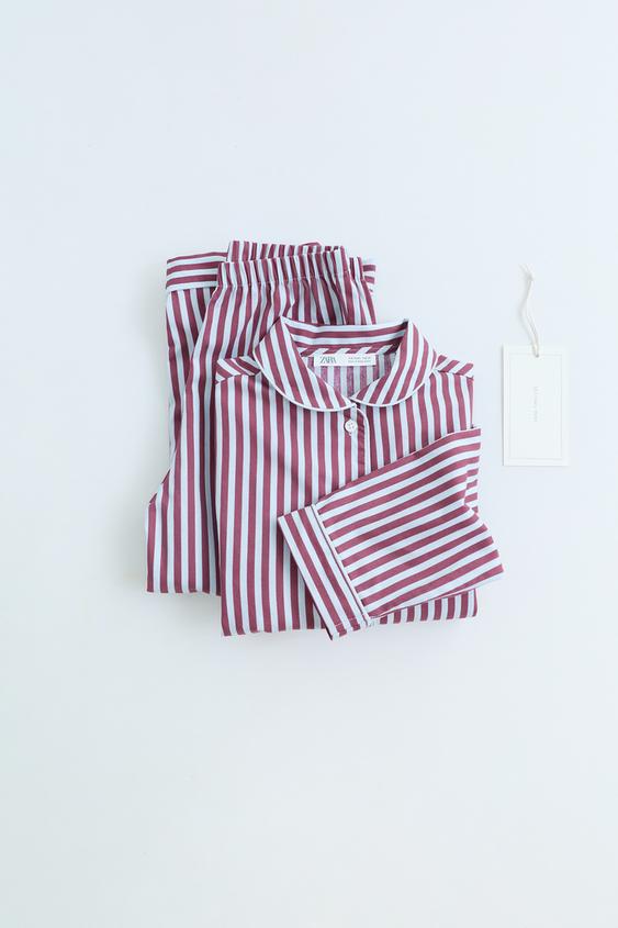ZARA TIMELESS - STRIPED PYJAMAS - Burgundy by Zara - Image 0