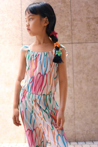PRINTED PLEATED JUMPSUIT - Orange by Zara