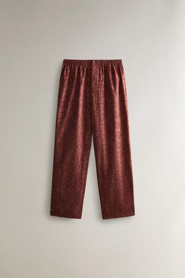 FLORAL JACQUARD TROUSERS - Pink by Zara - Image 0
