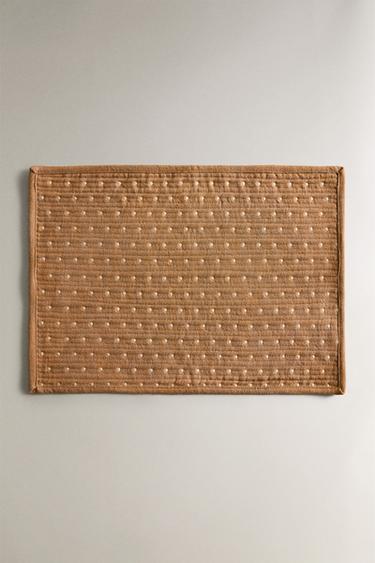QUILTED PLACEMAT WITH TOPSTITCHING - Brown by Zara - Image 0