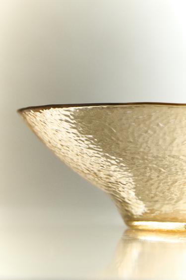 TEXTURED GLASS BOWL - Yellow by Zara