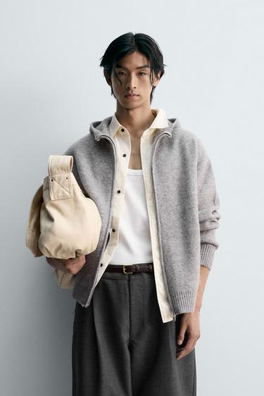 HOODED CARDIGAN - Grey by Zara