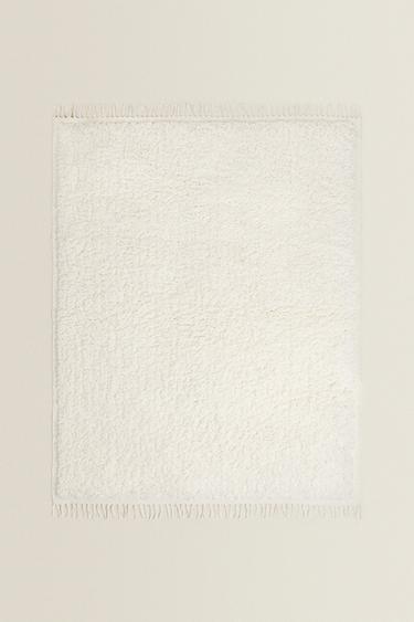 RECTANGULAR TEXTURED COTTON RUG - White by Zara - Image 0