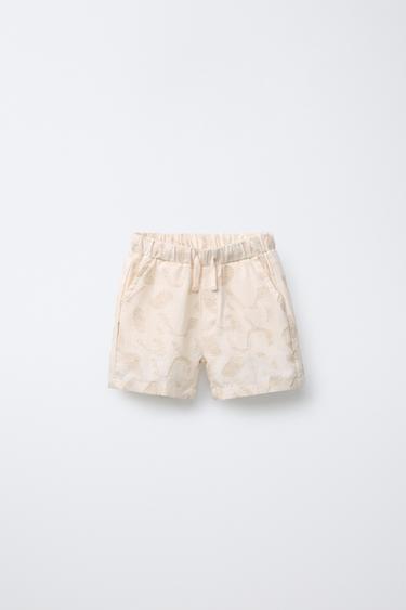 LINEN PATCH BERMUDA SHORTS - Ecru by Zara - Image 0