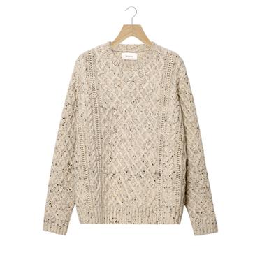 100% WOOL CABLE KNIT JUMPER WITH BUTTONS - Ecru by Zara