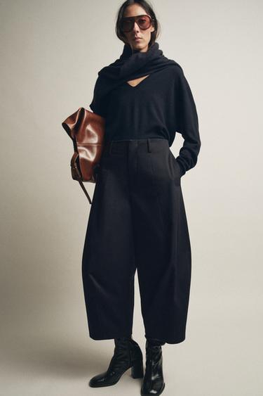 ASYMMETRIC LEATHER BUCKET BAG - Brown by Zara - Image 0