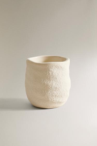 TEXTURED CERAMIC TOOTHBRUSH HOLDER - Ecru by Zara