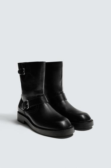 BUCKLED BOOTS - Black by Zara