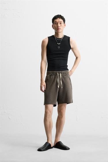 FADED RELAXED FIT BERMUDA SHORTS - Brown by Zara - Image 0