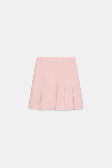 PLEATED KNIT MINI SKIRT - Pastel pink by Zara