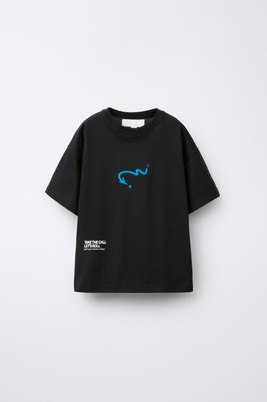 GRAFFITI SLOGAN T-SHIRT - Black by Zara