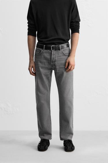 REGULAR STRAIGHT-LEG JEANS - Grey by Zara