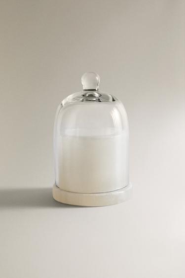MARBLE JAR WITH GLASS DOME - Light beige by Zara - Image 0