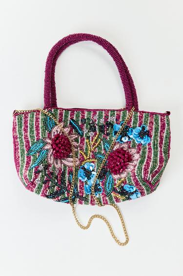 BEADED MINI BAG - Pink by Zara