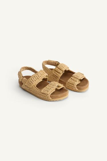 RAFFIA-EFFECT SANDALS - Sand Brown by Zara