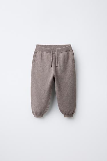 JOGGER KNITTED TROUSERS - Ecru / Beige by Zara
