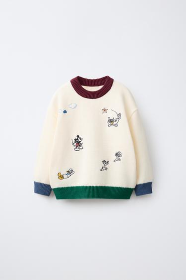 MICKEY MOUSE © DISNEY EMBROIDERED KNIT POLO SHIRT - Ecru by Zara