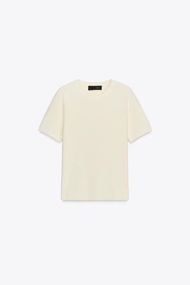 SHORT SLEEVE SOFT-TOUCH KNIT JUMPER - Ecru by Zara
