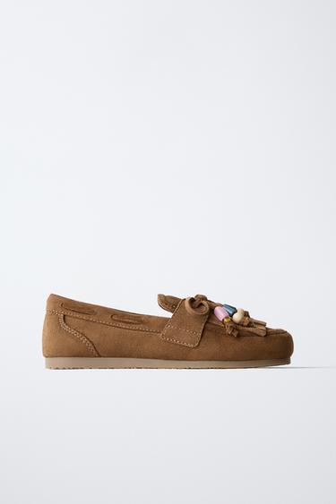 BEADED LOAFERS - Brown by Zara