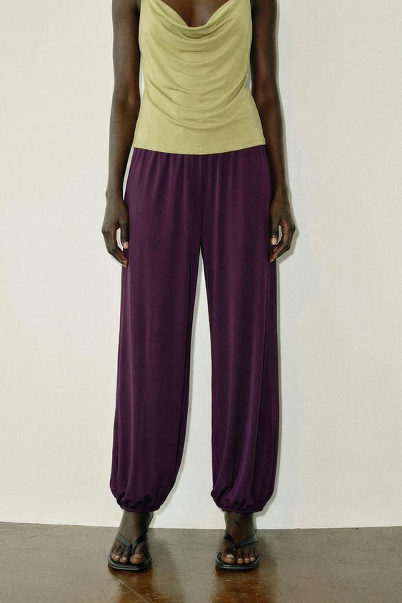 SAROUEL TROUSERS - Dark aubergine by Zara - Image 0